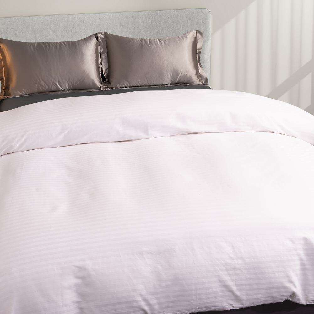 Пододеяльник Страйп Сатин Однотонный Отель белый 100% Хлопок 1x1 P1CTH036200220