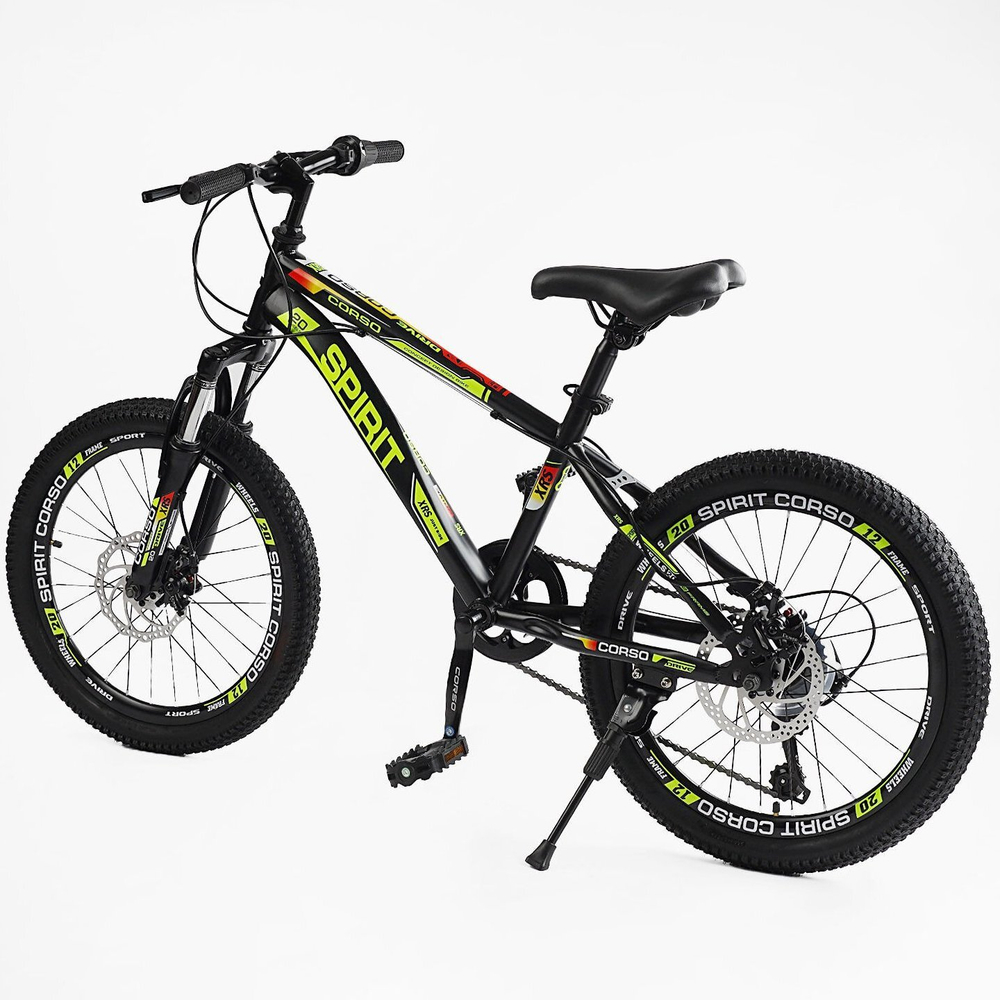 Детский спортивный велосипед 20 дюймов Corso Spirit, оборудование Shimano