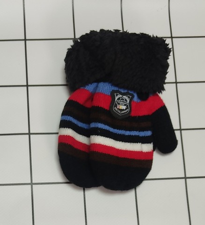 Рукавиці "Смужка", вовна, махра (4-6 років)