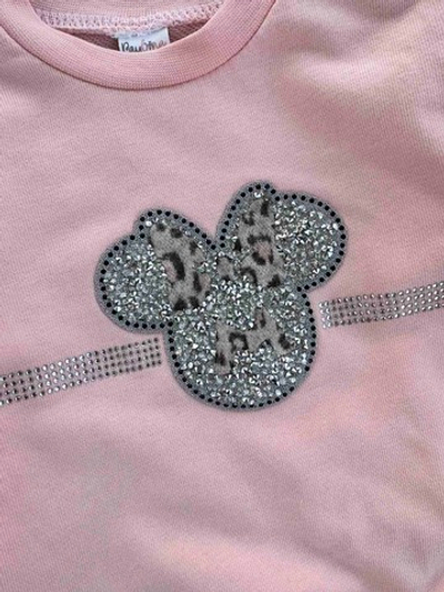 Дитячий костюм для дівчинки "Стиль Мінні": світшот, лосіни, пов'язка, двунитка ТМ Paulina, розмір 68 см