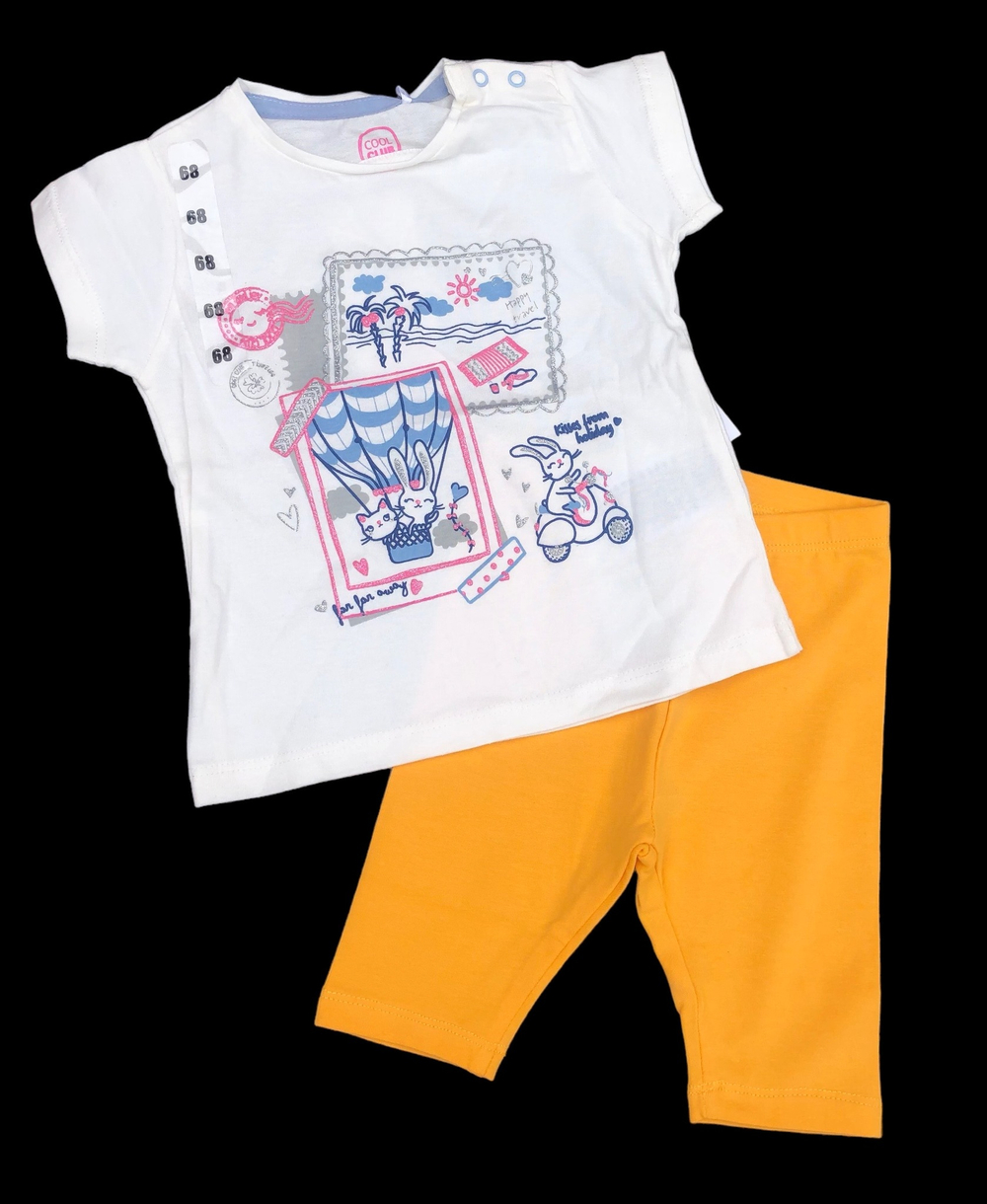 Костюм 2в1: футболка, бриджі "Summer", бавовна ТМ "Cool club" (68 см)