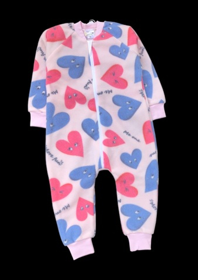 Комбінезон (ромпер) "Серденько", фліс ТМ "Merry bee"