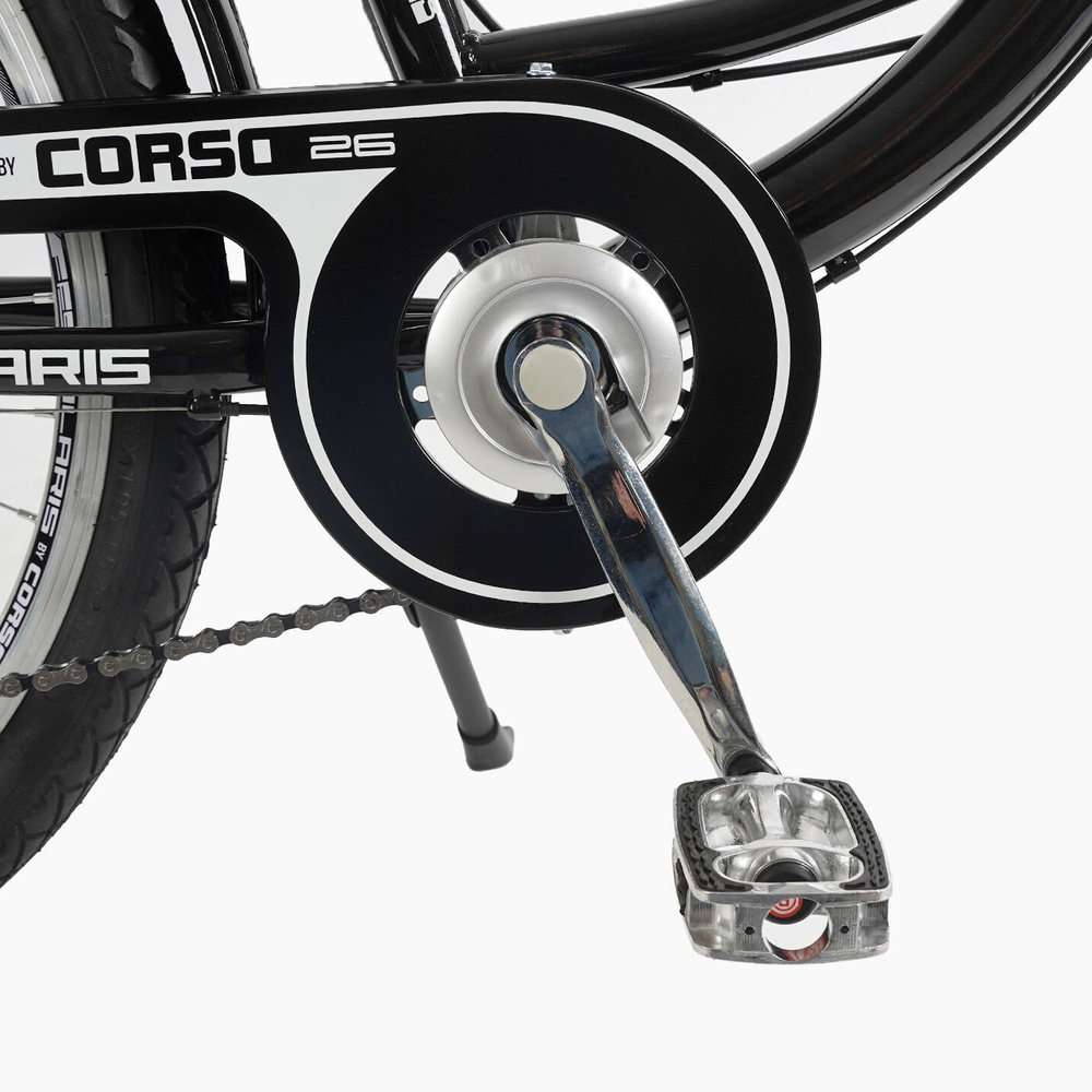 Велосипед міський 26 дюймів Corso Polaris з кошиком та багажником, рама 16.5"