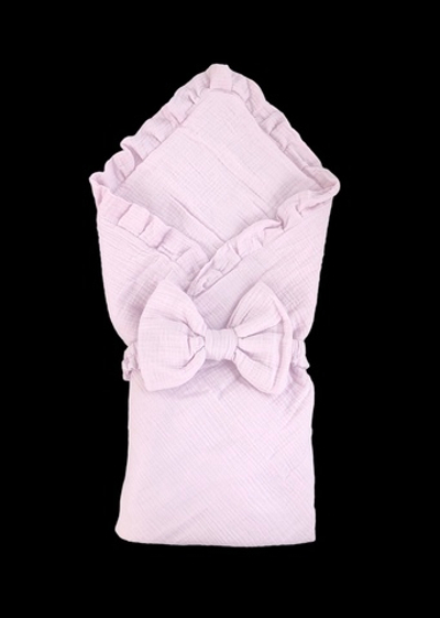 Конверт-ковдра з бантом, муслін, хлопкопон, 80*80 см, ТМ "UA"