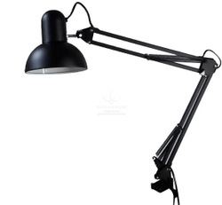 Настольная лампа на струбцине, черная