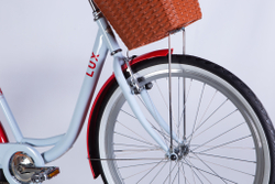 Велосипед городской 26 дюймов Dorozhnik Lux Velosteel 2025 с корзиной и багажником, рама 17"