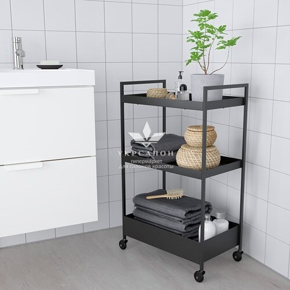 Косметологическая тележка Nissa черная