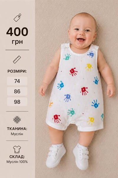 Пісочник "Долоні", муслін ТМ "P4"