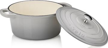 Каструля чавунна з кришкою Kela Calido 24 см 3.8 л Сіра (12606)