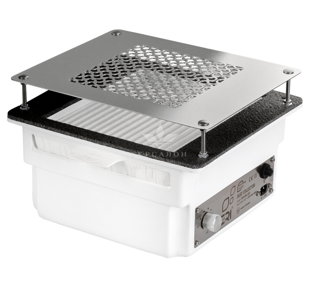 Врезная маникюрная вытяжка с HEPA фильтром Teri 800 левосторонняя белая (решетка металлик)