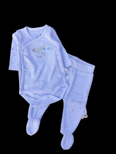 Комплект 2в1: боді з довгим рукавом, повзунки "Літачок", бавовна ТМ “Caramell” (56 см)