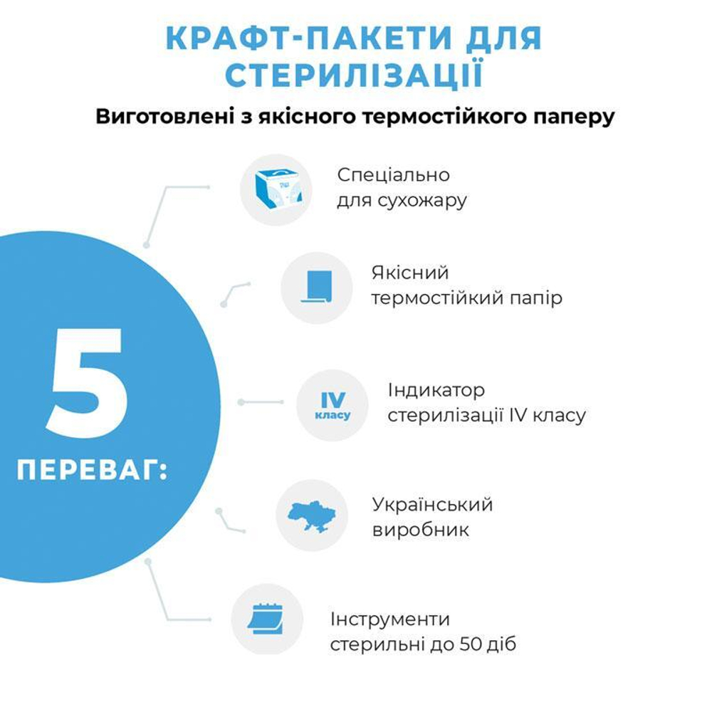 Пакети для стерилізації Microstop Pro з індикатором 4 класу 100×200 мм, 100 шт