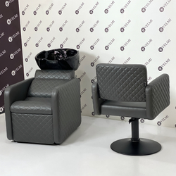 Комплект парикмахерской мебели Polo Premium Lux Black на диске