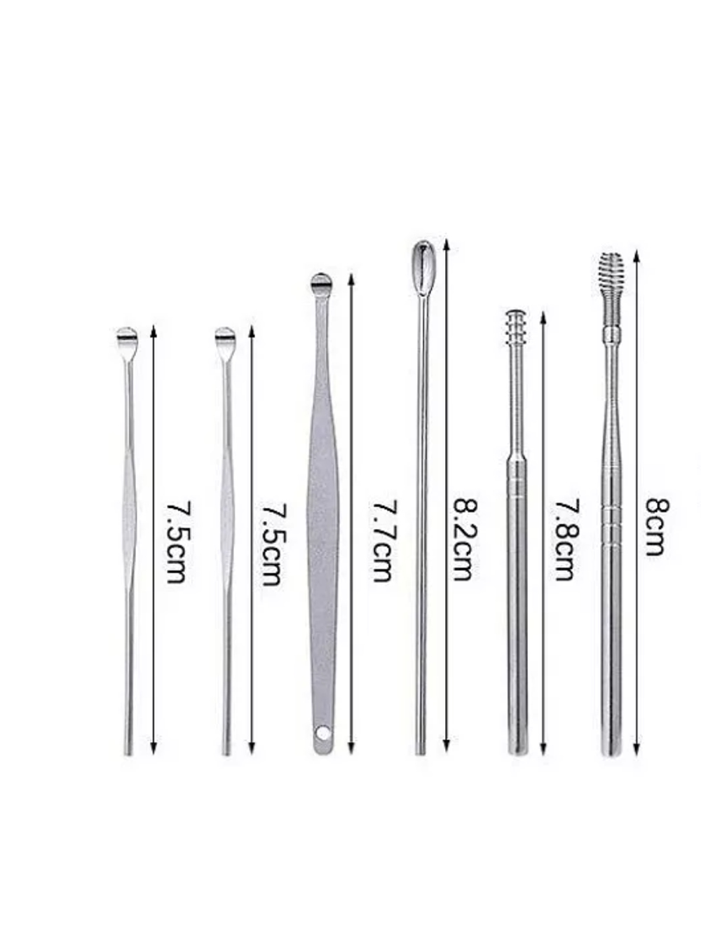 Набор инструментов (6шт) для чистки ушей из медицинской нержавеющей стали (фиолетовый)