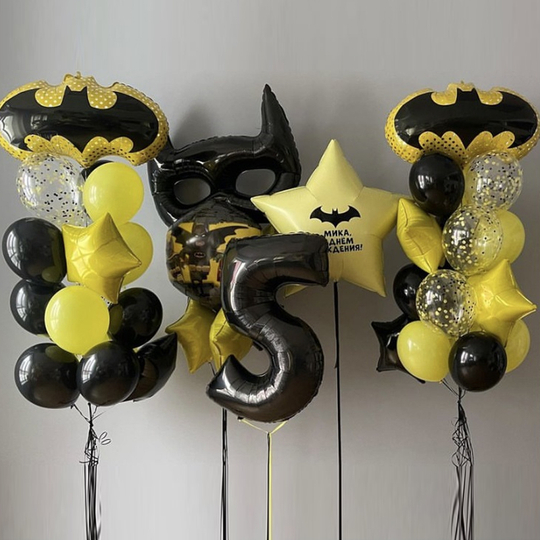 Гелеві кульки з цифрою та фігурами Бетмен