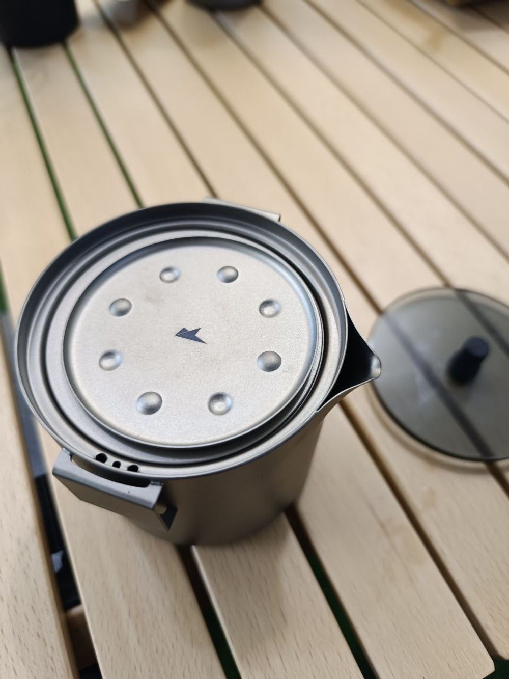 Заварочный чайник походный серый