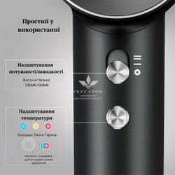 Фен Laifen профессиональный с ионизацией, 3 насадки, черный