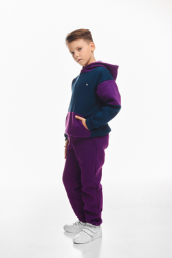 Дитячий спортивний утеплений костюм Kindamor Active Heat Purple/Blue, фліс для хлопчика