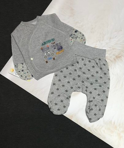 Комплект 2в1: льоля, повзунки "Принт", футер ТМ “Happy ToT” (56 см)