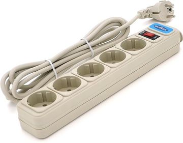 Мережевий подовжувач Svittex SV-003, 220 В, 10 А, 5 розеток, 5.0 м Сірий (YT-SV-003)