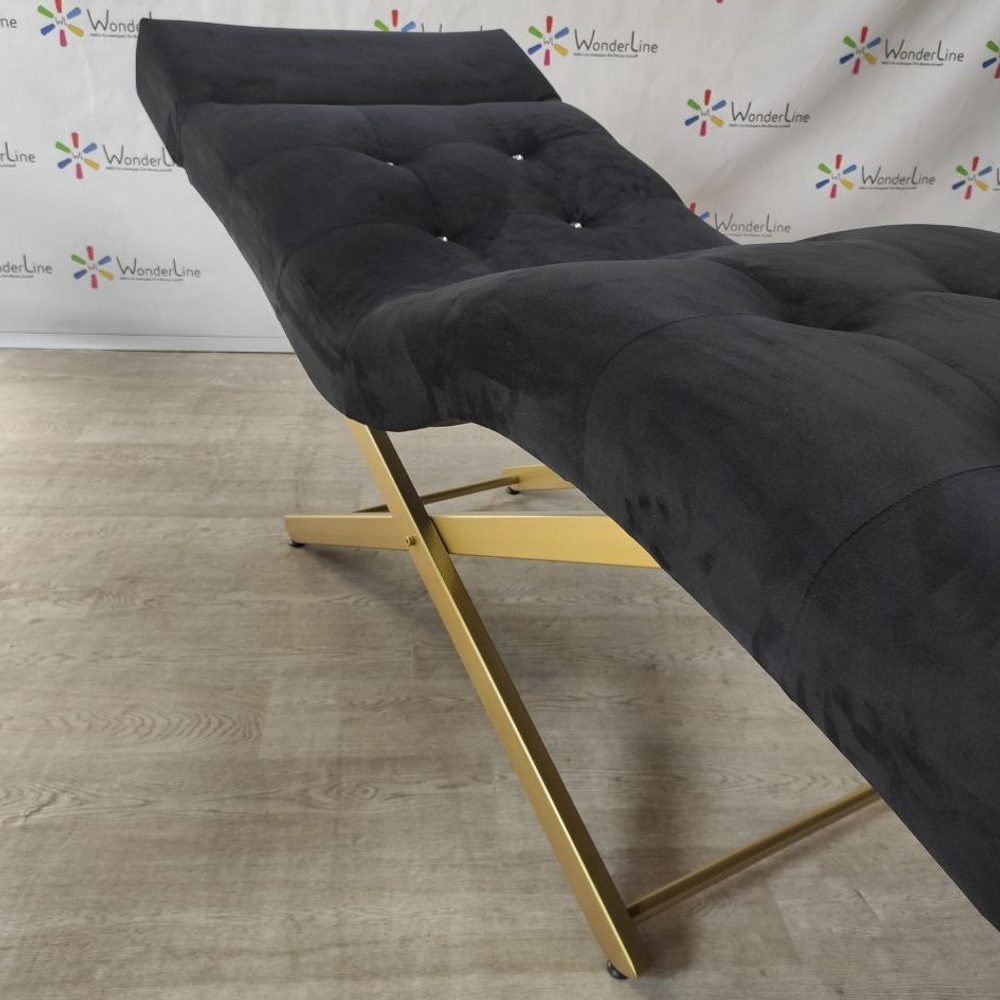 Анатомічна кушетка Tertio Gold зі стразами для лашмейкерів та бровістів