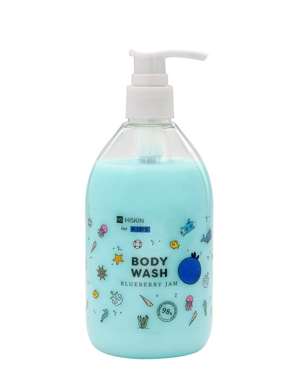 Дитячий гель для душу з ароматом чорничний джем HiSkin Kids Body Wash 400 мл (5907775547691)