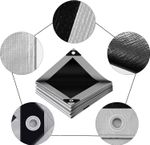 Тент 6х12 от дождя и снега 250г./м2 (серый/черный). Усиленные края.