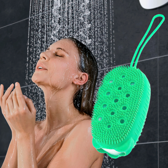 Массажная щетка bubble bath brush для душа, зеленый
