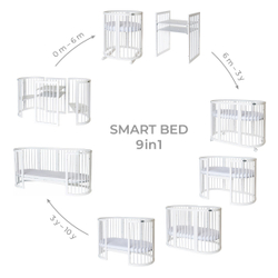 Детская кроватка-трансформер Ingvart Smart Bed 9 в 1 Round (72*72)