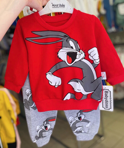 Костюм 2в1: світшот, штани "Багз Банні",  двунитка (80 см)