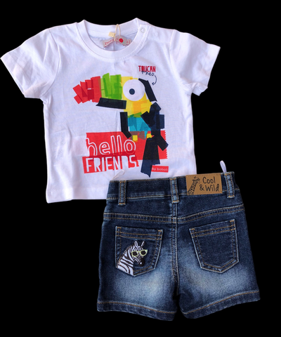 Костюм 2в1: шорти, футболка "Tucan", бавовна, котон ТМ "Boboli", "Baby Club" (68 см)