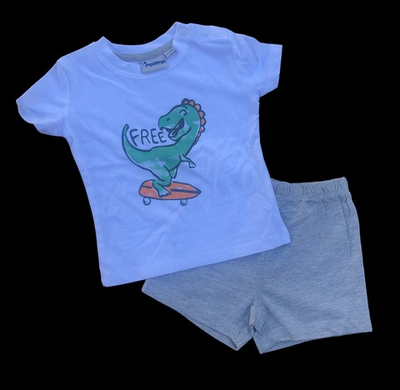 Костюм 2в1: футболка, шорти "Діно", бавовна, бавовна ТМ "Impidimpi" (62-68 см)