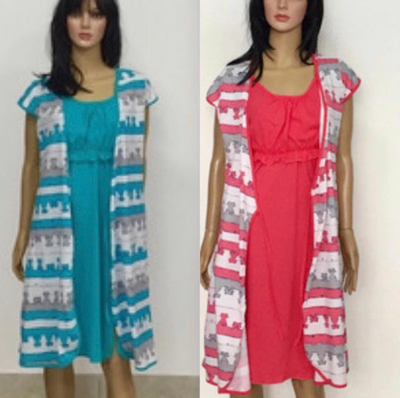 Комплект 2в1, для вагітних і годуючих мам, бавовна: халат, сорочка "Trico"