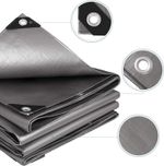 Тент 6х12 от дождя и снега 260г./м2 (серый/черный). Усиленные края.