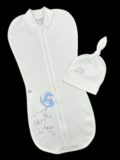 Пелюшка-кокон з шапочкою, інтерлок "Mario Kids"