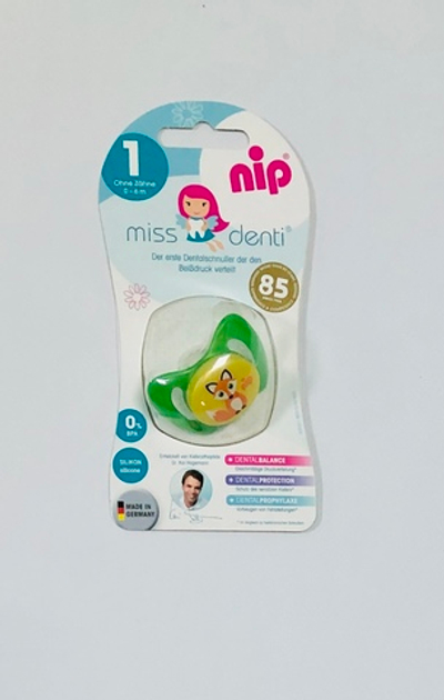 Пустушка "Miss Denti", силікон, № 2 (5-13 міс), 1 шт, ТМ "Nip"