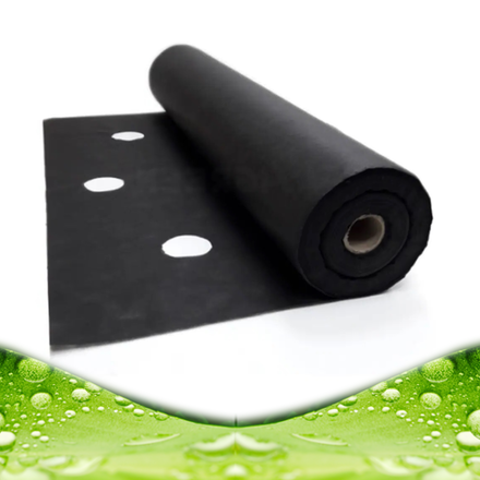 Агроволокно 50г./м2 1.6x100м. Черное с перфорацией 3 отверстия