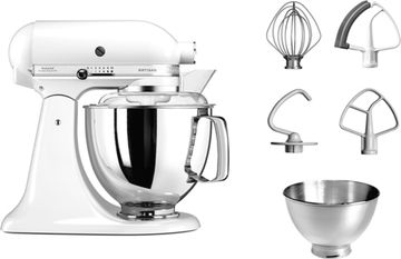 Планетарний міксер KitchenAid Artisan 5KSM175PSEWH з відкидним блоком білий