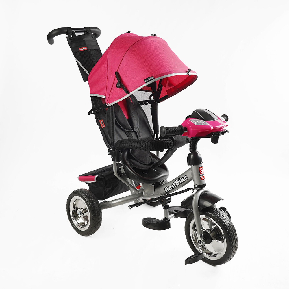 Дитячий триколісний велосипед Best Trike 6588 піна/фара, з батьківською ручкою