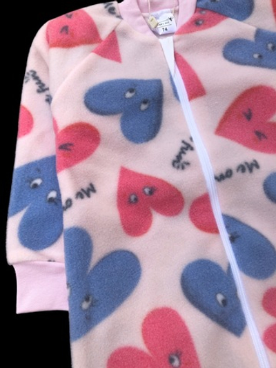 Комбінезон (ромпер) "Серденько", фліс ТМ "Merry bee"