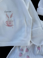 Комплект 3в1: льоля, повзунки, шапочка "Полуничка", інтерлок, трикотаж рубчик ТМ “Happy ТoТ” (56 см)