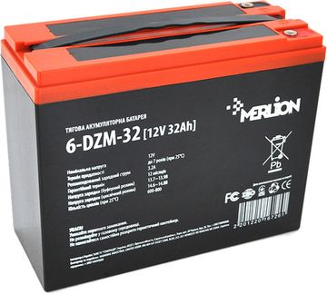 Тягова акумуляторна батарея AGM Merlion 6-DZM-32 12V 32Ah M5