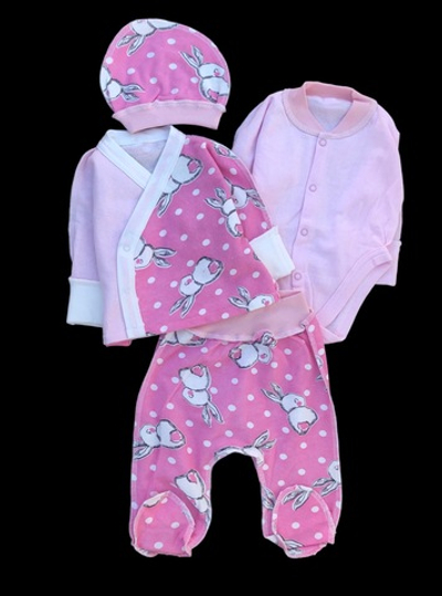 Комплект 4в1: боді з довгим рукавом,льоля, повзунки, шапочка «Принт», футер ТМ "P4"