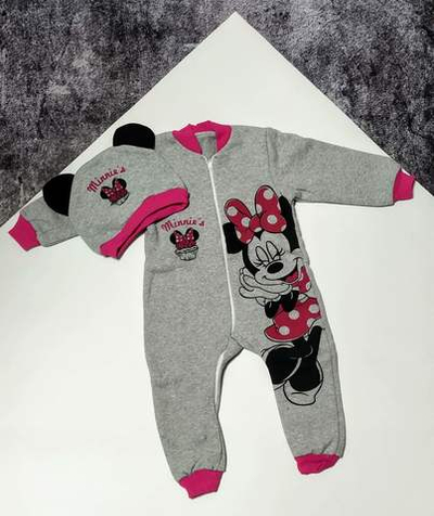 Ромпер з шапочкою "Мінні", трьохнитка з начосом ТМ "КАТЛЕН"