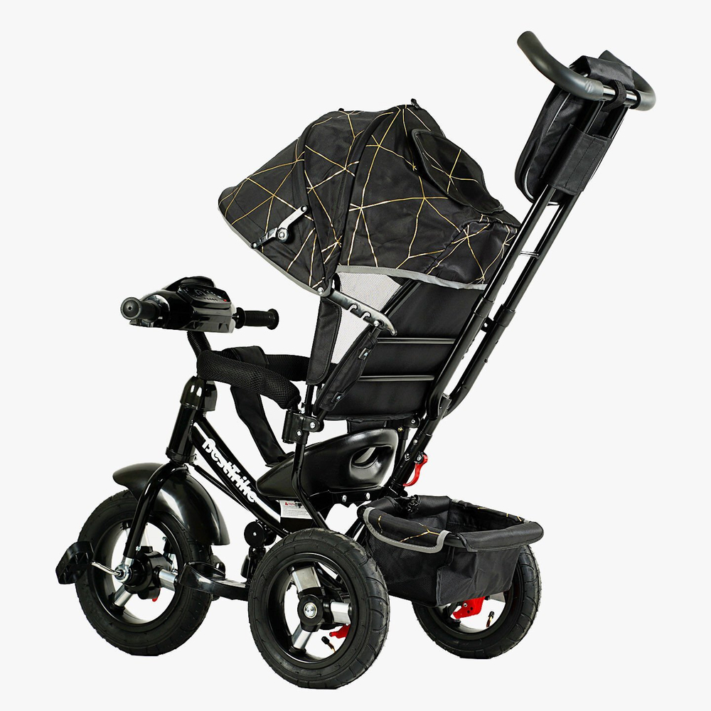 Дитячий триколісний велосипед Best Trike 3390 надувні/фара, з USB, пультом, батьківською ручкою