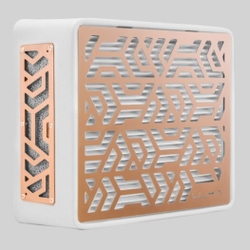 Витяжка для манікюру настільна Ulka Pemium з фільтром, колір білий (сітка рожеве золото)