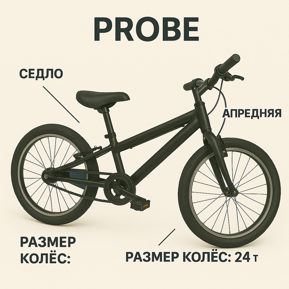 Детский велосипед Probe — чёрный