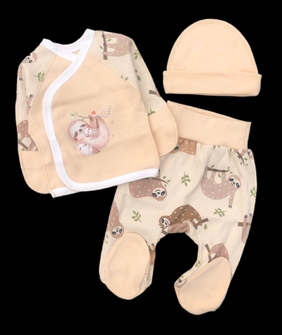 Комплект 3в1: льоля, повзунки, шапочка "Принт", інтерлок ТМ “Happy ToT”