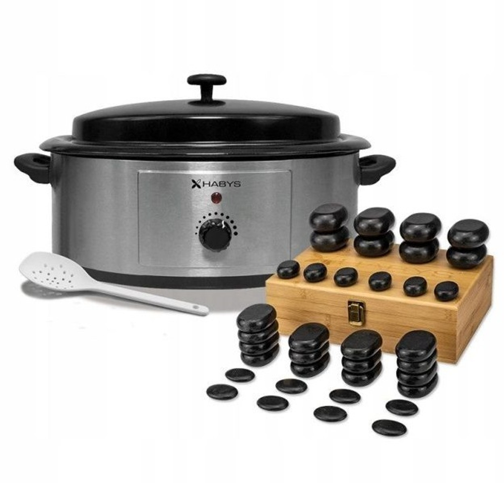 Набір 36 базальтових масажних каменів з нагрівачем 6 л