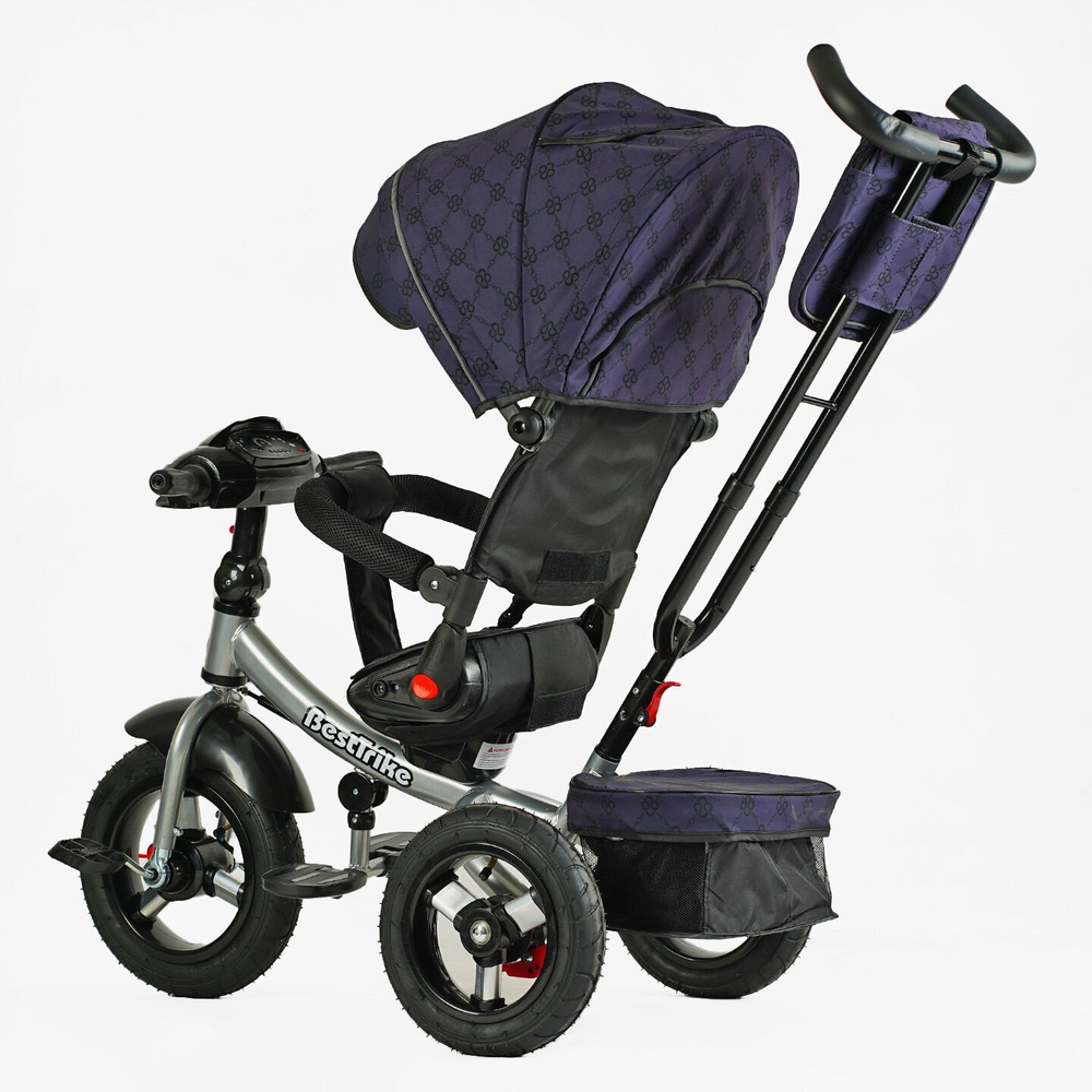 Дитячий триколісний велосипед Best Trike 6088 F надувні/фара, з USB, пультом, батьківською ручкою